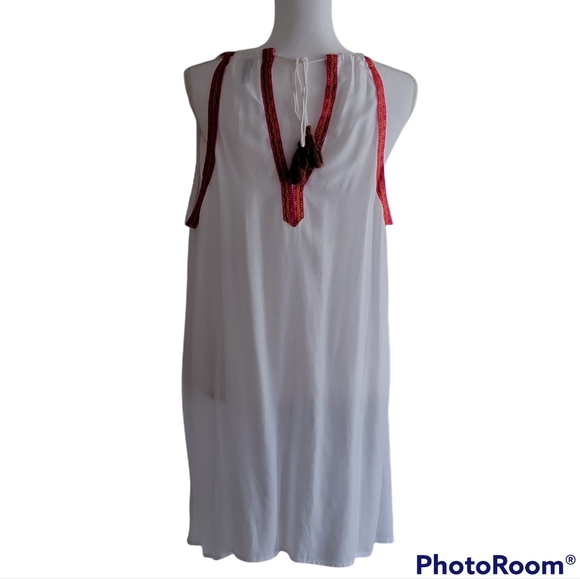 Raviya White Sleeveless Embroidered Cover-Up Dress - Picture 2 of 8